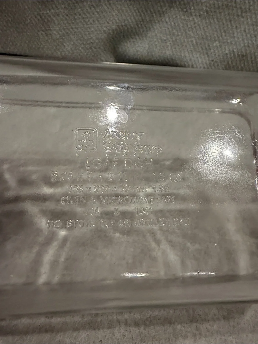 Anchor Hocking Clear Glass Large Loaf Pan with Side Handles